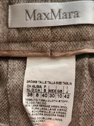 Pantaloni Max Mara lana beige taglia 42 (ricucito)