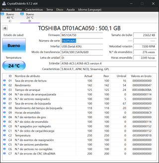 Disco Duro HDD Toshiba 500GB