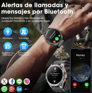 Reloj Inteligente GPS Bluetooth Negro/Plata