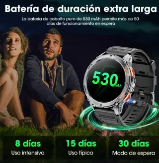 Reloj Inteligente GPS Bluetooth Negro/Plata