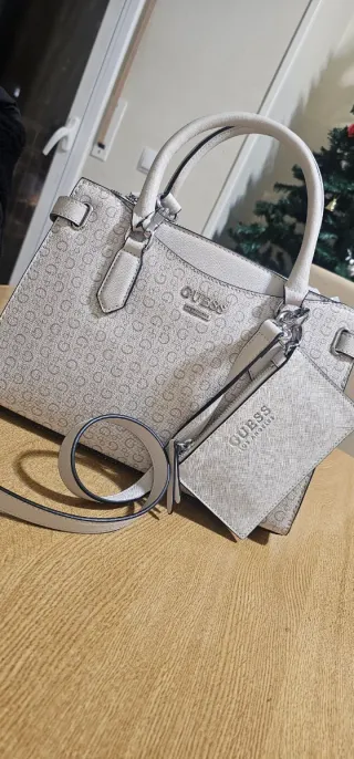 Bolso Guess Beige/Blanco