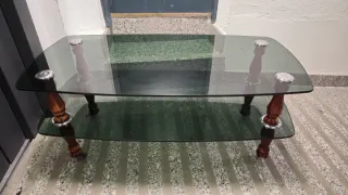 Mesa de cristal vintage 2 niveles