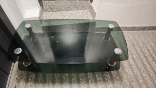 Mesa de cristal vintage 2 niveles