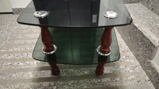 Mesa de cristal vintage 2 niveles