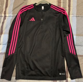 Tuta Adidas mezza zip nera e fucsia
