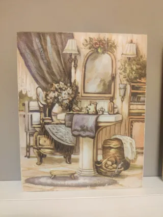 Dos cuadros decorativos de baño