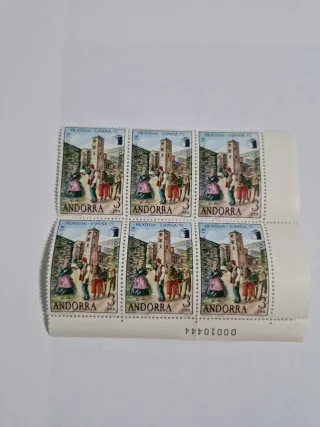 6 Sellos Andorra 3 PTA España 75