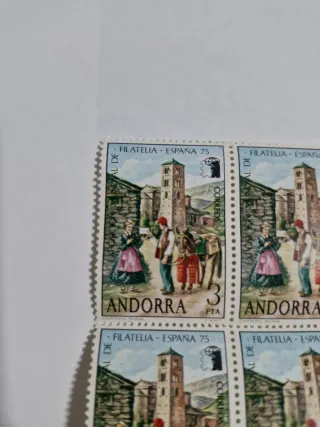 6 Sellos Andorra 3 PTA España 75