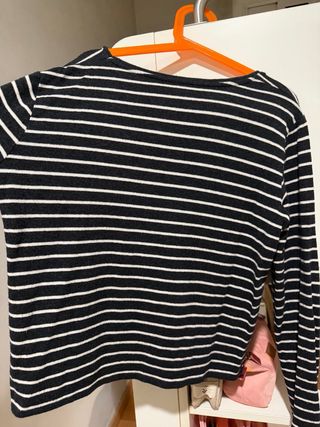 Camiseta Mango Rayas Blanco y Negro