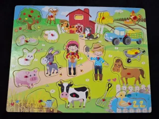 Puzzle de madera granja infantil