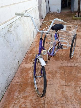 Triciclo con cesta trasera y luz