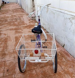 Triciclo con cesta trasera y luz