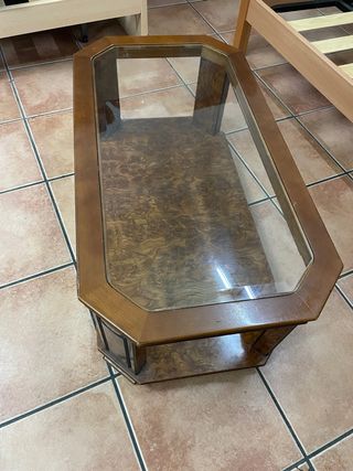 Mesa de centro madera y cristal