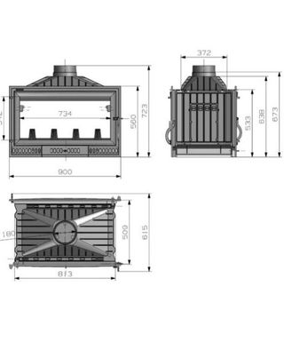 Estufa de Leña Hogar 90  de 2 Caras VIC1007