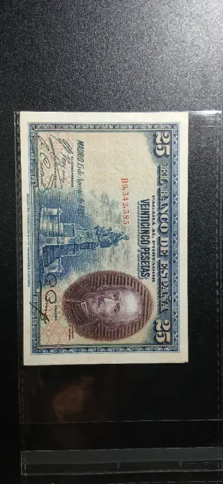 25 Pesetas 1928 Billete Español
