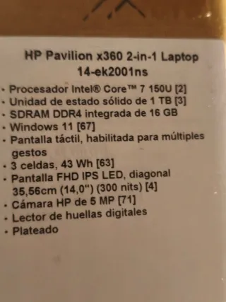 HP Ordenador Portátil Plata/Negro
