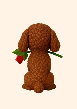 Figura Perro San Valentín Rosa