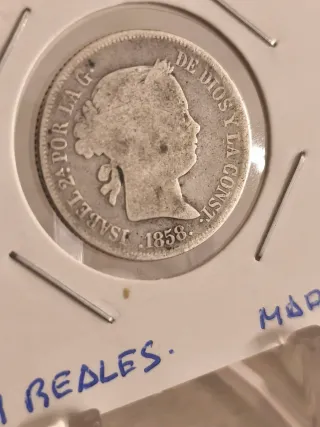 Moneda Isabel II 4 Reales 1858 Plata