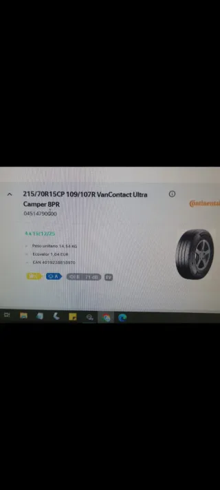 Se vende 4 cubiertas autocaravana