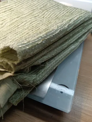 Retal tela tapicería verde oliva