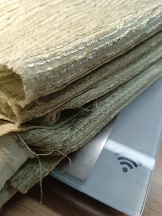 Retal tela tapicería verde oliva