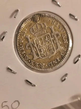 Moneda Carlos IV 1 Real 1800 México Plata
