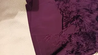 Falda pantalón Bershka flecos morado