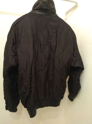 Chaqueta Piel Negra Vintage Aviador Bomber