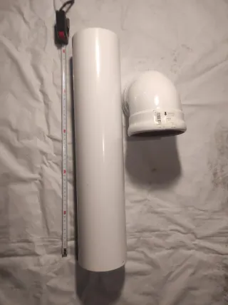 Tubo liso 110 diámetro x 50 cm de largo y codo.
