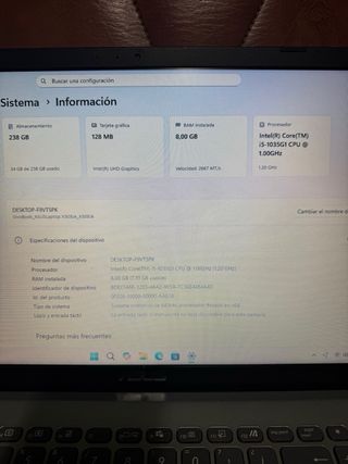 Portátil Asus i5 10gen 8GB/256GB SSD W11