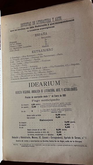 IDEARIUM: Revista Andaluza Ilustrada. Lote