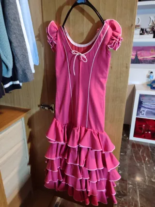 Vestido Sevillana Niña fucsia