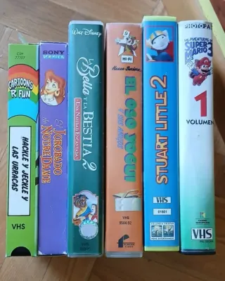 Lote 6 Películas VHS Infantiles Disney y Más
