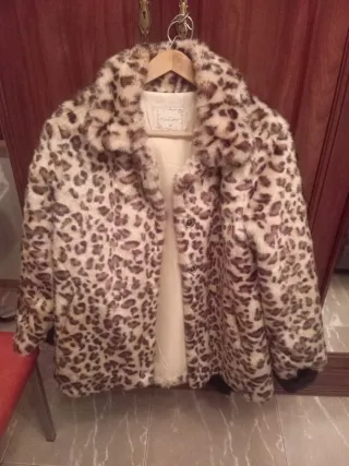 Chaqueta de pelo marrón,negro XXL y leopardo m