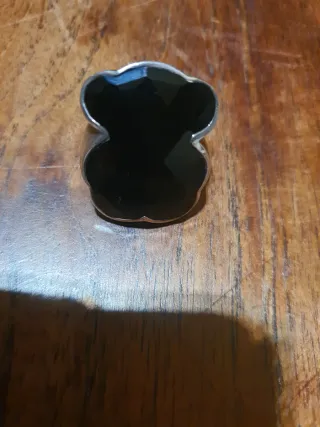 Anillo Tous Oso Negro y Plata