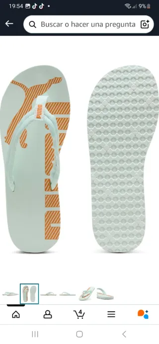 Chanclas Puma Unisex Adulto Naranja/Blanco
