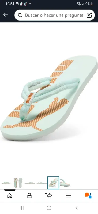 Chanclas Puma Unisex Adulto Naranja/Blanco