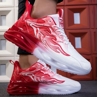 Zapatillas rojas y blancas de todas las tallas