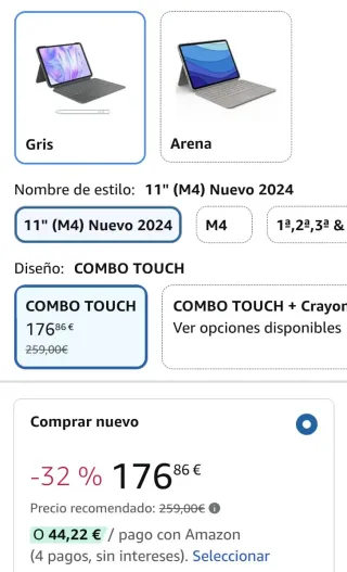 Logitech Combo Touch iPad Pro 11 ES