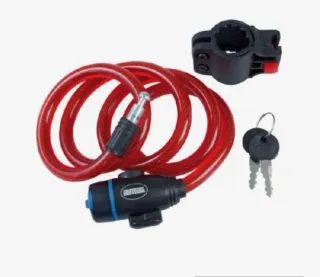 Candado bici espiral rojo con llaves, amig.