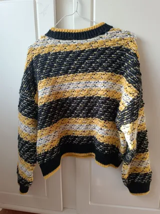 Jersey de punto rayas negro y amarillo