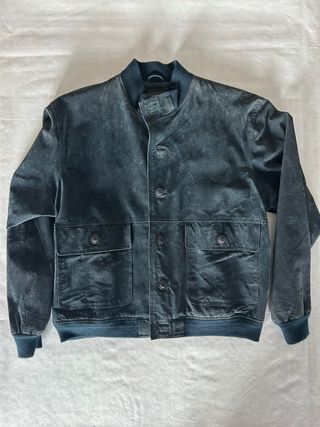 Giacca Pelle Vintage Uomo 100% Vera Pelle