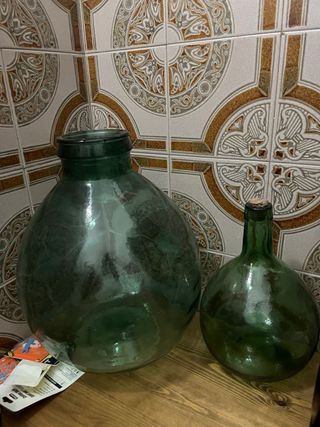 Damajuanas antiguas vidrio verde