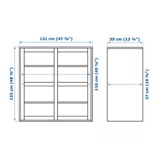 Vitrina HAVSTA 121x35x123 cm Blanca