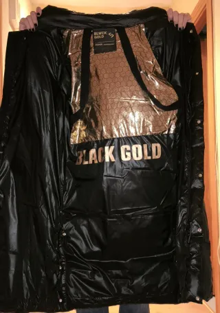 Abrigo largo plumón mujer negro