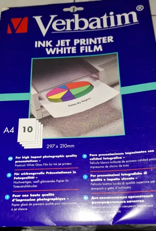 Verbatim Film Blanco Inyección Tinta A4 10 uds