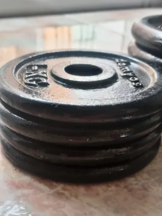 Discos de peso 28mm: 8x1kg y 4x2kg