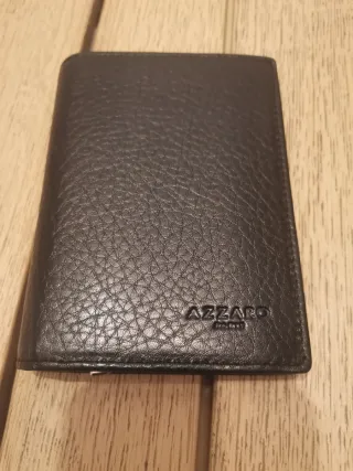Cartera triple de cuero genuino AZZARO Paris