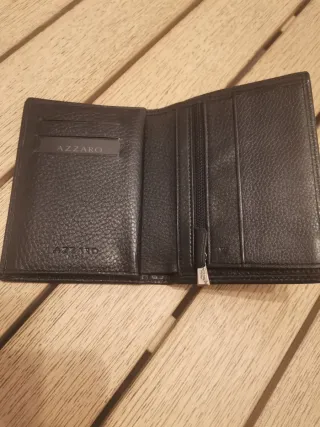 Cartera triple de cuero genuino AZZARO Paris