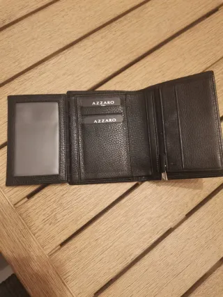 Cartera triple de cuero genuino AZZARO Paris